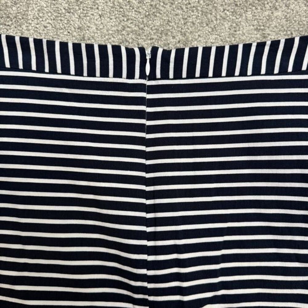 Margaret M Knee Length Pencil Skirt Womens Large Navy White Striped Work Casual - Picture 13 of 15